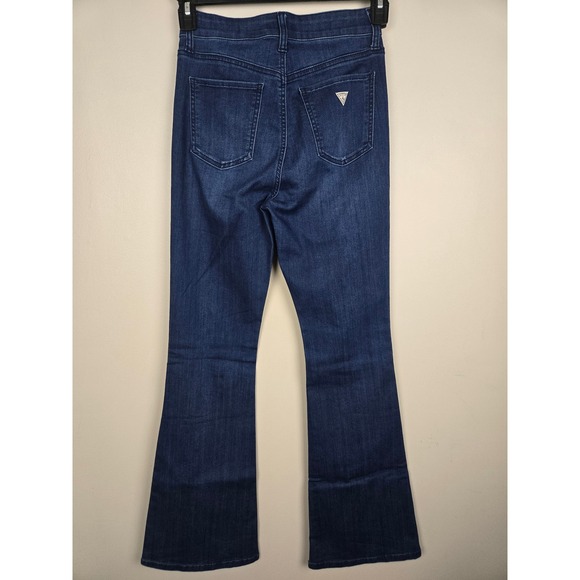 Guess Los Angeles Women High Rise Flare Jeans Dark Wash Blue Size 26 Q3OA51R4FL0 - Picture 5 of 9